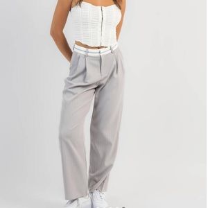 Nwt city beach grey pinstripe boyfriend pants